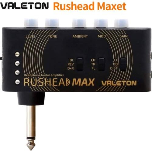 Valeton Rushead Max USB Chargable Portable Pocket Guitar Bass Headphone Amp