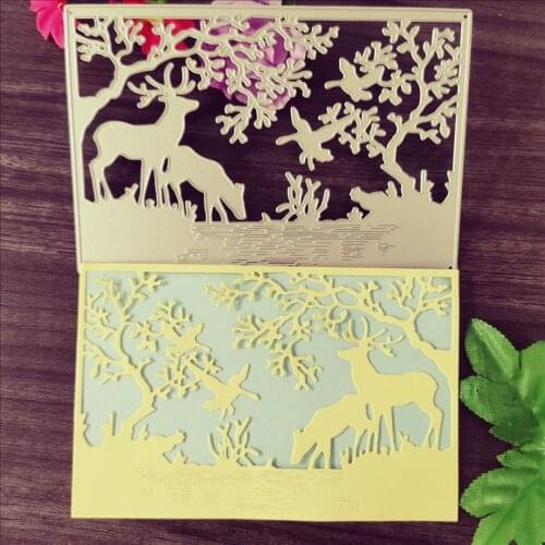 Christmas deer and tree cards Metal Cutting Dies for DIY Scrapbooking Album Paper Cards Decorative Crafts Embossing Die Cuts