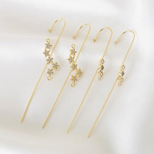 Piercing earrings personality design sense ins niche zircon star new ear-mounted diy hand accessories accessories