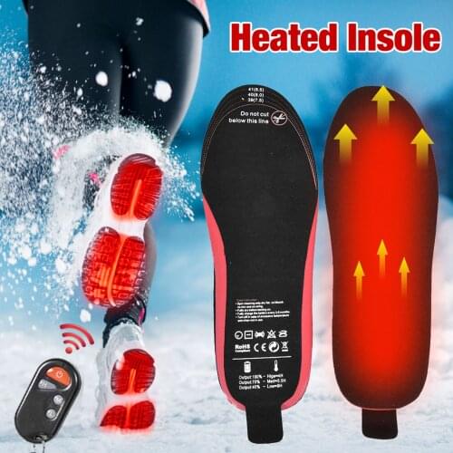 USB Heated Shoe Insoles Remote Control Feet Warm Heating Insole Rechargeable Electric Heated Insoles Warm Sock Pad Mat Wholesale