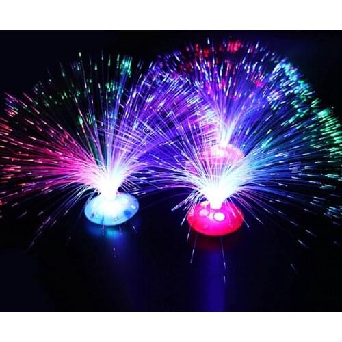 LED Fiber Nightlight Lamp Romantic Small Night Light Chrismas Gift Colorful Flashing Light Luminous Toys for Kids
