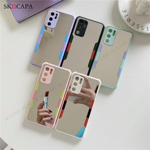 Candy Color Makeup Mirror Phone Case For Huawei Nova 8 7 Pro P40 P30 Lite Soft Bumper Shockproof Cover For Honor 9X 10Lite 9S 8A