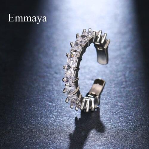 Emmaya Modern Design Jewelry For Female Geometry Cubic Zircon Elegant Adjustable Sparking Ring Three Color In Banquet Dress-up