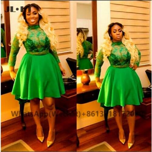 2021 African A-Line Wedding Party Gown Short Bridesmaid Dresses Long Sleeves Plus Size Black Womens Bridesmaid Gowns