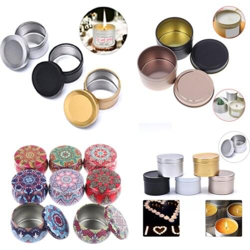 4 Styles DIY Round Metal Jars Aluminum Tins with Lids Travel Balm Cosmetic Sample Containers Candle Candy Storage Organizer