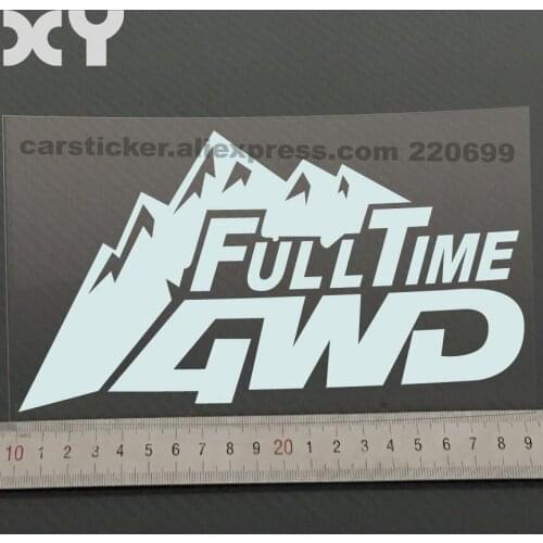 4X4 Full Time 4WD Sign Cut Vinyl Decal Car Sticker Truck Car Window Bumper Sticker Automobile Stickers Drop Ship