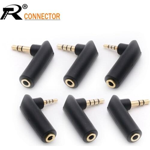 3pcs Gold-plated Connector 3.5 jack Right Angle Female to 3.5mm 3Pole Male Audio Stereo Plug L Shape Jack Adapter Connector