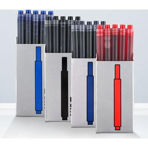 5 Pieces Universal Refill for Pen Smooth Ink 3.4 mm Bore Diameter 4 Color Black/Blue/Black Blue/Red for business School