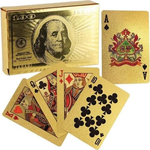 50% Discounts Hot! 54Pcs/Set Waterproof Luxury Golden Foil Poker Table Game Magic1 Playing Card