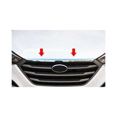 ABS Chrome Front Hood Molding Cover Trim 1pcs For Hyundai Tucson 2016-2019
