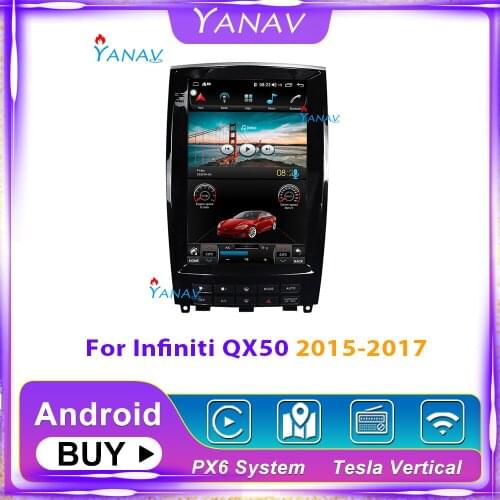 12.1 inch PX6 Vertical Screen Android 9.0 Car Radio For Infiniti QX50 2015-2017 Gps Android navigation Car Audio Radio DVD playe