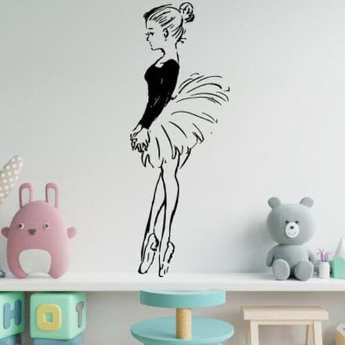 Ballet Wall Decal Ballerina Ballet Dancer Pointe Gymnastics Wall Stickers Dance Studio Girls Room Decor Vinyl Decal Mural B230