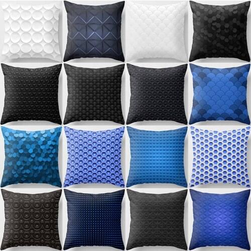 Different geometry different colors creat pattern pillow cases short velvet high quality thick pillow case covers 45cmby45cm
