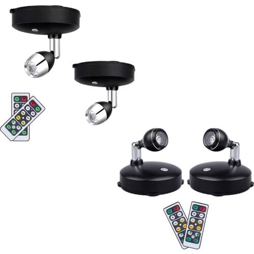 Wireless Spotlight Indoor,Battery Operated Accent Lights Art Lights for Paintings,LED Wall Light with Remote (2 Pack)