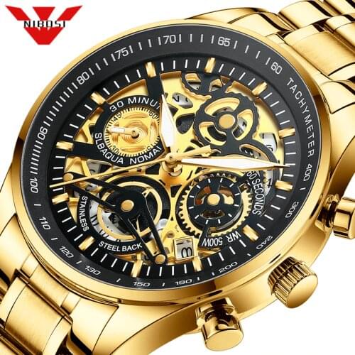 NIBOSI 2020 New Mens Watches Fashion WristWatch Gold Men Watch Top Brand Luxury waterproof Date Quartz Watches Relogio Masculino