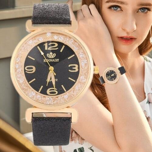 Dropshipping Watch Women Fashion Luxury Quicksand Glitter Leather Women Quartz Wrist Watches Ladies Clocks Relogio Feminino Hot