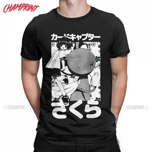 Leisure Kero And Cardcaptor Sakura T-Shirt for Men Pure Cotton T Shirt Card Captor Short Sleeve Tee Shirt Gift Idea Clothes