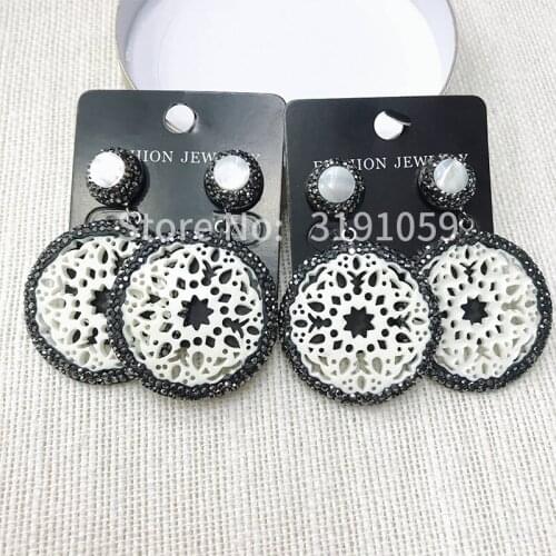 Retro geometric circular fashion earrings with simple and long style earrings
