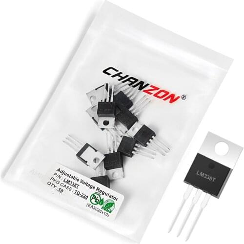 10Pcs LM338T TO-220 LM338 Three-Terminal Voltage Regulator Transistor Bipolar Junction BJT Triode Tube Fets Integrated Circuits
