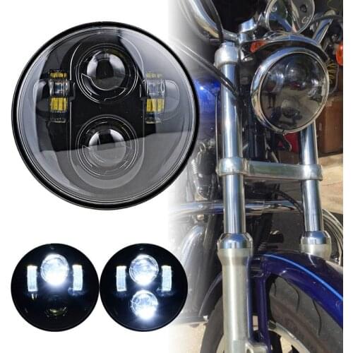 5.75" LED Headlight High/Low Beam 5 3/4' LED Headlamp Driving Light for Harley Motorcycle Projector Headlights