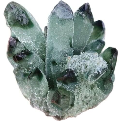 Rare beautiful Green flame Garden quartz crystal cluster specimen