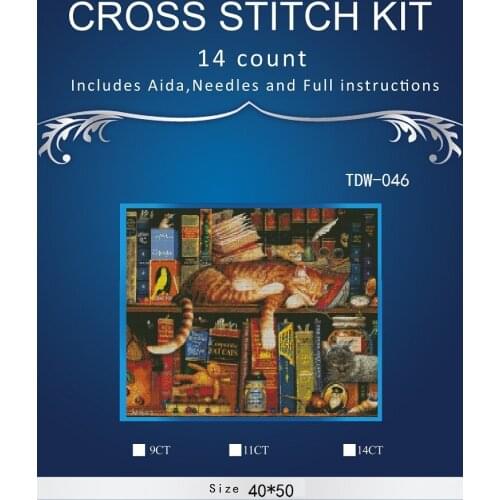 New Embroidery Counted Cross Stitch Kits Needlework Crafts 14 ct DMC DIY Arts Handmade Decor - cats 4