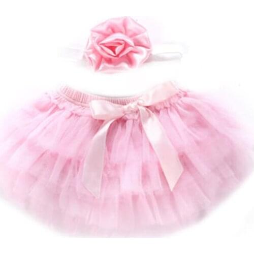 Newborn Baby Girls clothes bow solid Tulle Tutu shorts Flower Headband 2pc kids Toddler cotton casual lovely outfits
