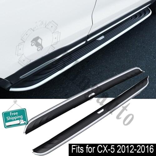 Fits for M.azda CX-5 CX5 2012-2016 2PCS running board side Nerf step bar pedal protector aluminum alloy