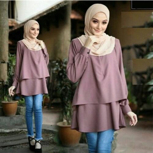 Casual Long Sleeve Tops Muslim Women Soft Shirt Ladies Long Blouses Kaftan Turkish Middle East Islamic Clothing Middle East New