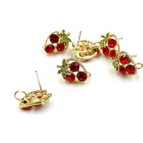 2021 lovely strawberry Stud Earrings pin For Women Cute Statement Earring Korean Jewelry accessories