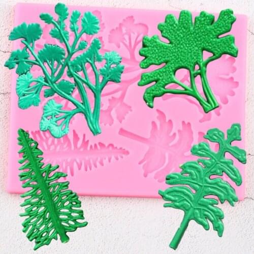 Tree Branches Leaves Border Silicone Molds DIY Baking Cupcake Fondant Cake Decorating Tools Candy Polymer Clay Chocolate Moulds