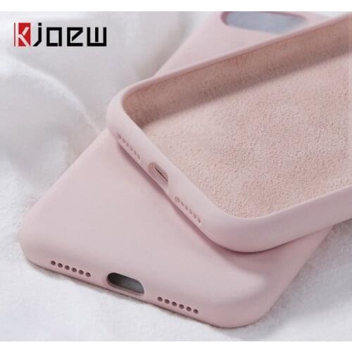 KJOEW Silicone Solid Color Case for iPhone 11 Pro Max XR X Candy Color Phone Cases for iPhone 7 6 6S 8 Plus Soft TPU Shell Cover