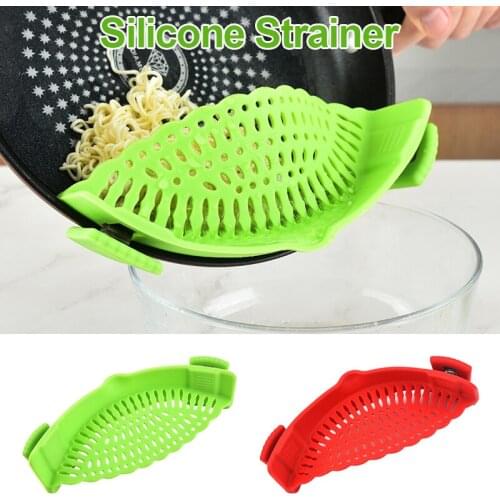 Silicone Strainer Heat Resistant Drainer Fit All Pot Bowel Rice Washing Colander Kitchen Gadgets for Pasta Spaghetti Ground Beef