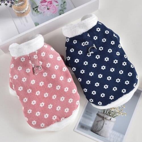 Warm Dog Clothes For Small Dog Windproof Winter Pet Dog Coat Corduroy Jacket Clothes Puppy Floral Outfit Vest Chihuahua Clothing