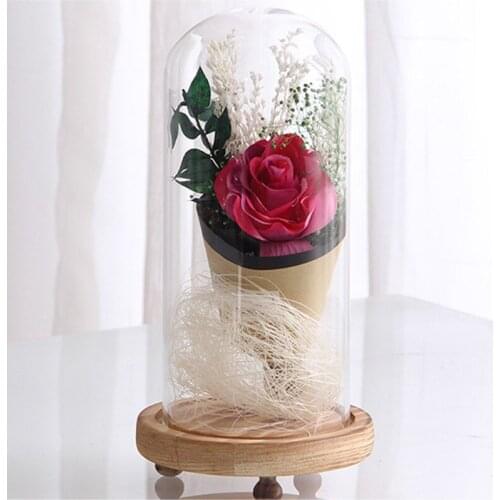 10*20cm Three-Leg Log Base Glass Dome Home Decoration Diameter=10cm Height=20cm Glass Cover Friend Gift Wedding Favor Decoration