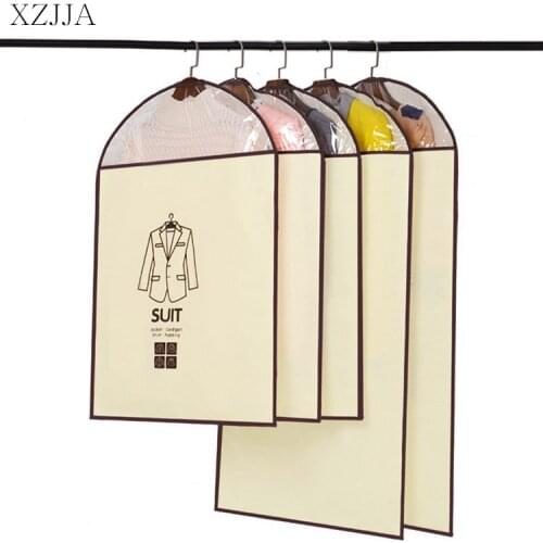 XZJJA 1PCS Clothes Storage Bag Coat Clothes Garment Hanging Dustproof Cover Business Suit Protector Bag Case Travel Organizer