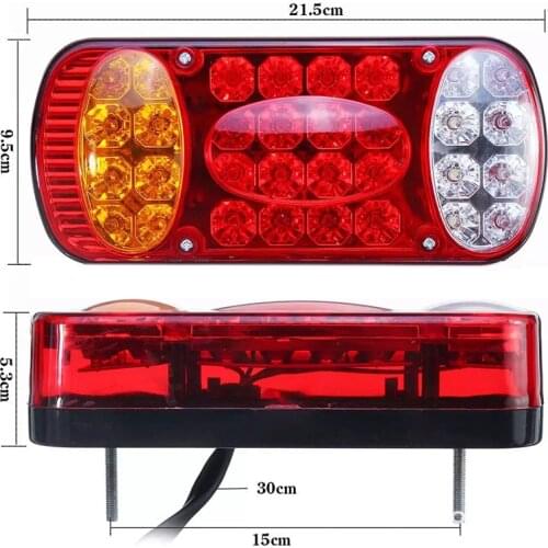 12V 32 LED Car Truck Tail Light Taillight Rear Stop Brake Lights Signal Lamp Indicator For Trailer Truck Lorry Caravans Van UTE