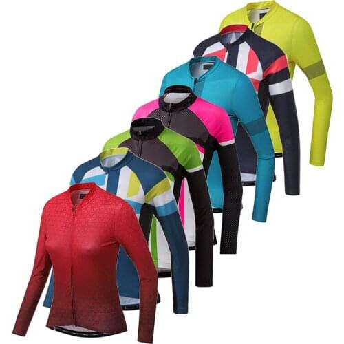 Korea Woman Cycling Jersey 2021 Spring Autumn Long Sleeve Breathable Road Bike Shirts Quick Dry Bicycle Jersey Maillot Ciclismo