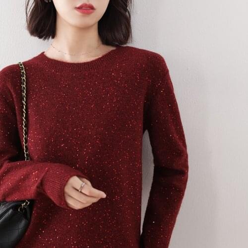 Women Cashmere Sweaters 2020 Winter New Double Thickening Round Neck Loose Female Long Sleeve Casual Knit Pullover