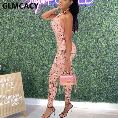 Women Halter Sleeveless Skinny Jumpsuit Sexy Party Club Overalls