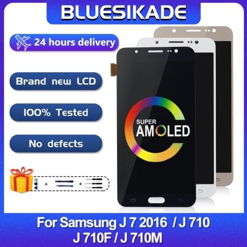 Super AMOLED For Samsung Galaxy J7 2016 J710 LCD Display J710FN J710F Touch Screen Digitizer J710M J710G J710H Replacement Parts
