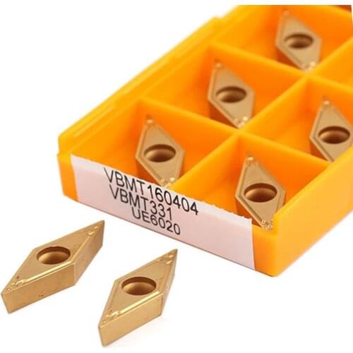 10 Pcs VBMT160404 US735 UE6020 VP15TF VBMT160408 US735 UE6020 VP15TF 100% Original Carbide Inserts CNC Metal Lathe Turning Tools