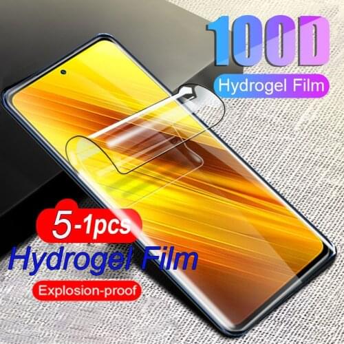 100D Hydrogel Film For xiaomi poco x3 f2 pro f1 Screen Protector For xiaomi xiomi poco x3 x 3 pocophone f2 pro f1 film