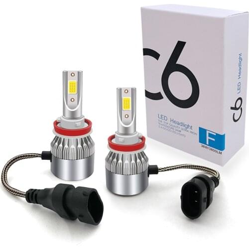 2PCS C6 led Car Headlight H7 LED H4 Bulb H8 H1 H3 H11 HB3 9005 HB4 9006 9007 Auto Lamps Fog Lights 6000K 72W 12V wholesale