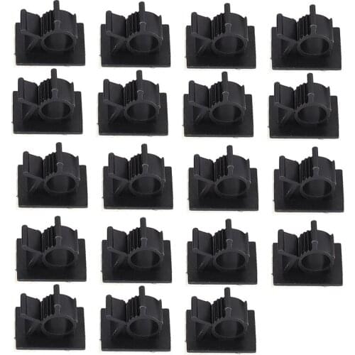 20Pcs Black Adjustable Plastic Cable Clamps Self Adhesive Car Cable Clips Wire Organizer