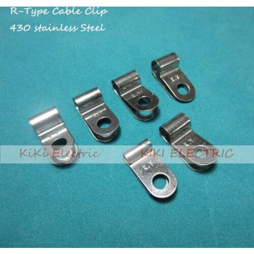 50pcs/lot R type Stainless Steel Cable Clip/Wire Holder 6.4mm Matel Cable Clamp