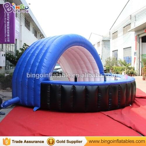 Free shipping 4x4x2.5 meters kiosk tent type portable mobile blue and black inflatable bar counter for toy tent