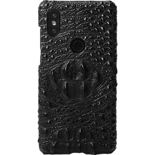 Original cowhide Phone Case For Xiaomi Mi 9 9t 10 Pro 8 Lite A2 A3 Crocodile Grain Cover For Redmi Note 8 Pro Note 8T 7 5 plus