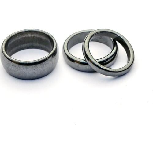 Black Gallstone Non-magnetic Round Ring Pendant Hematite Ring DIY Handmade Bracelet Necklace Jewelry Accessories