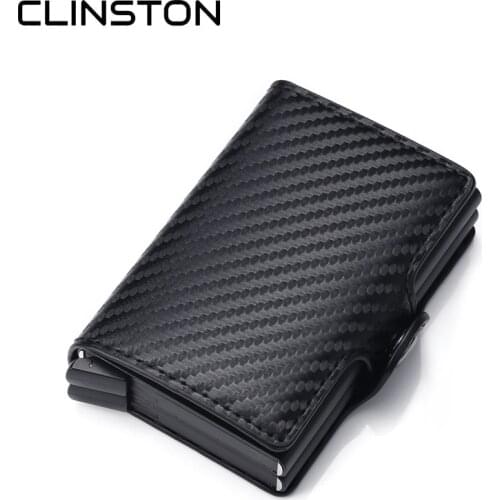 HOT Hasp Credit Man And Women Card Holder High Quality PU Leather Aluminum Business ID Male Cardholder Mini Thin Couple Wallet